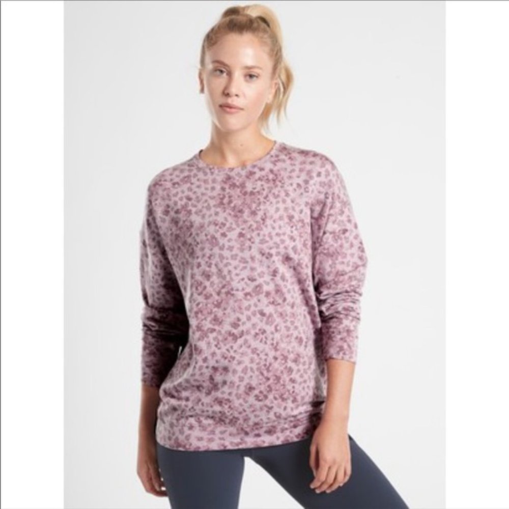 Athleta leopard print sweatshirt.  XL Tall